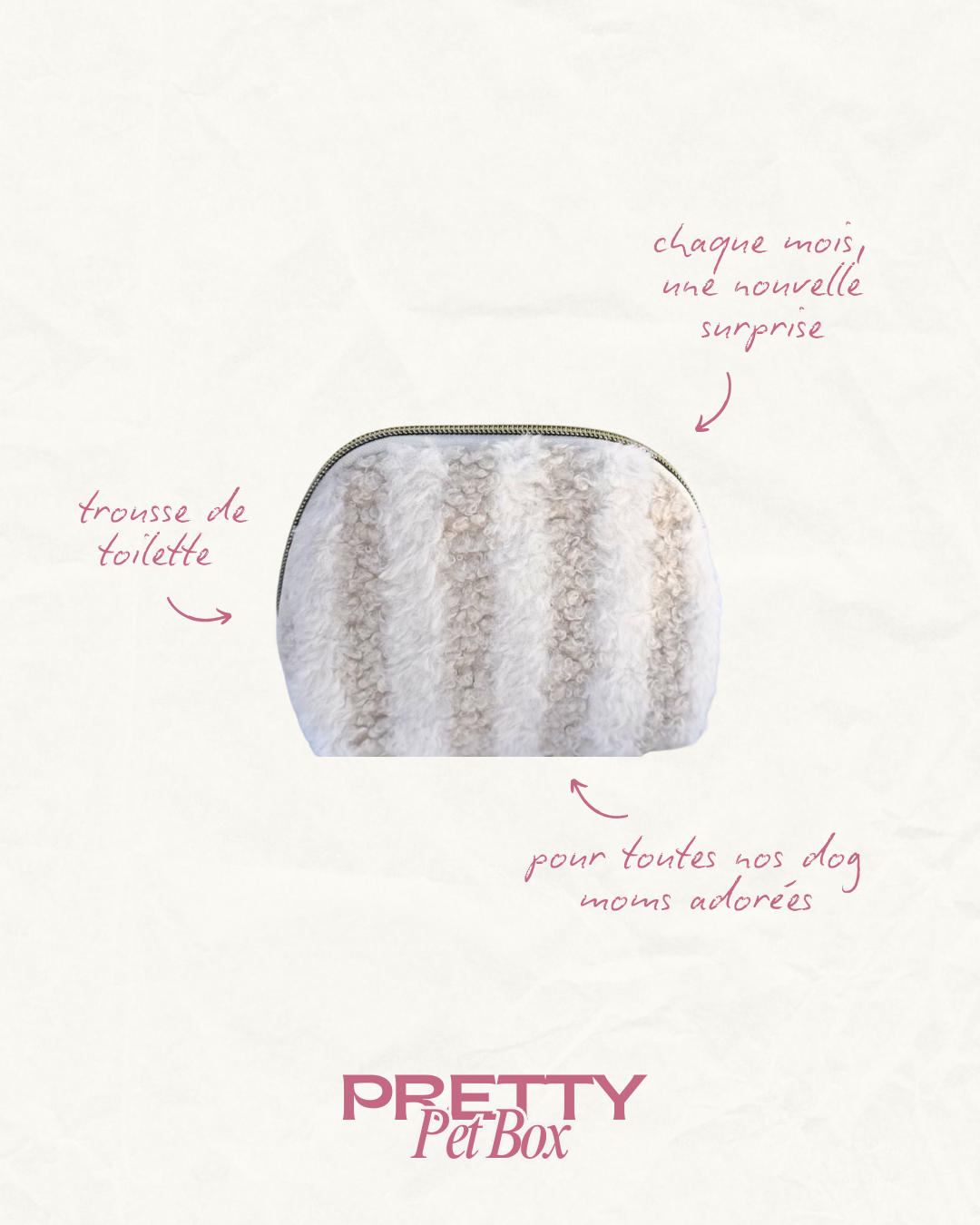Box avril Pretty Pet Box, contenant 5 produits pour chien: jouet, friandise, accessoire, soin et surprise