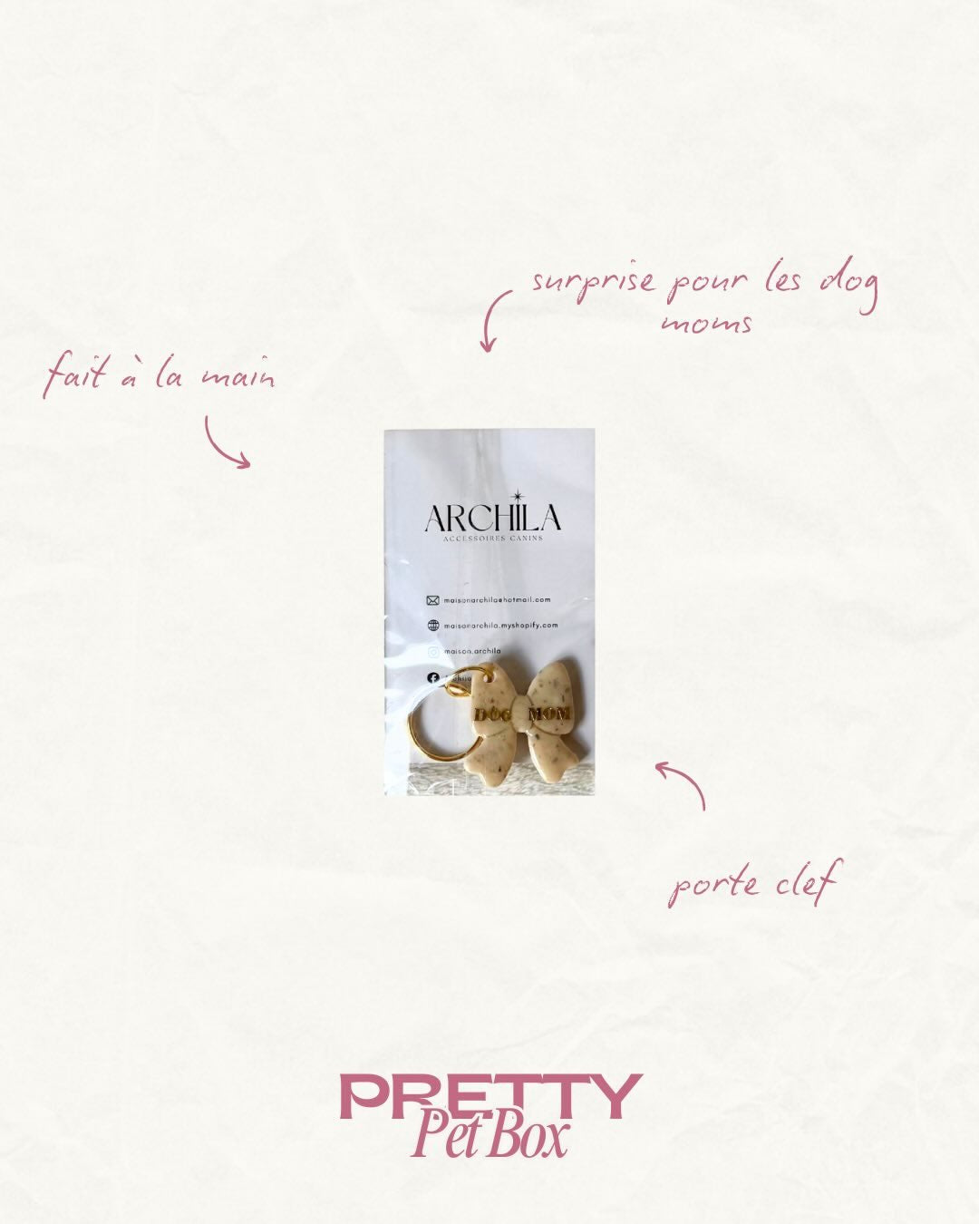 Porte clef dog mom artisanal créatrice